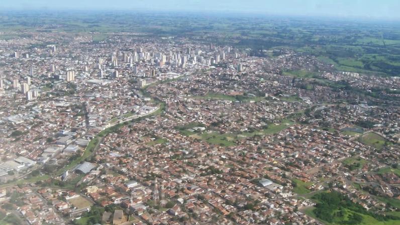 Vista aérea de Jupiá, no Oeste de Santa Catarina