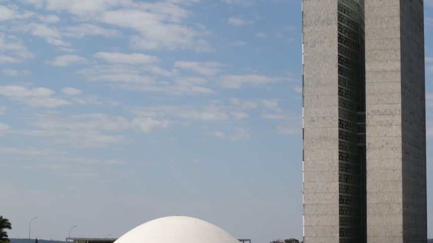 Palácio do Congresso Nacional na Esplanada dos Ministérios em Brasília