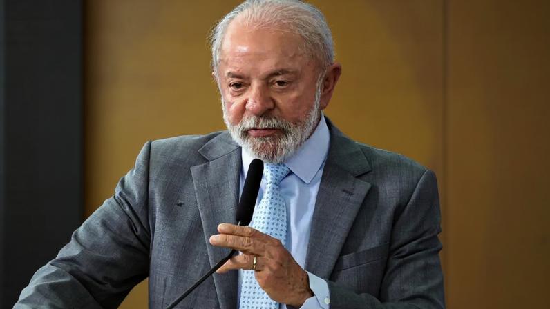 O presidente Luiz Inácio Lula da Silva durante cerimônia no Palácio do Planalto