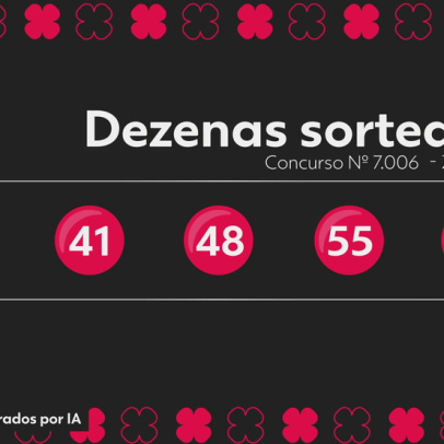 Quina hoje: resultado do concurso 7006 com os números sorteados