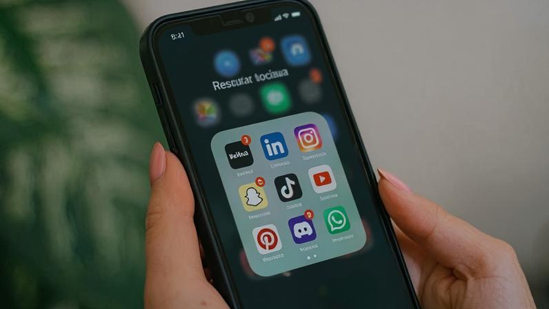 Celular com aplicativos de redes sociais