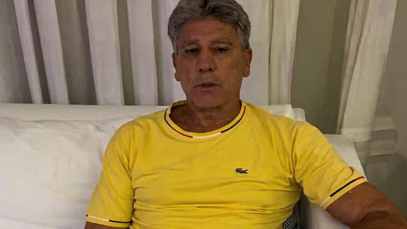 Suspenso,Renato Gaúcho comemora vitória do Vasco sobre o Olimpia — Foto: Reprodução