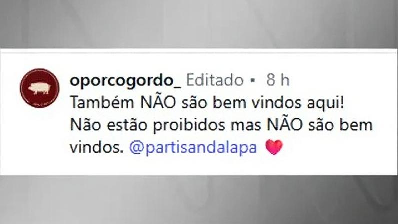 Uma publicação do restaurante O Porco Gordo, do Rio de Janeiro, gerou repercussão nas redes sociais após o estabelecimento compartilhar uma imagem com a bandeira de Israel marcada com um “X”