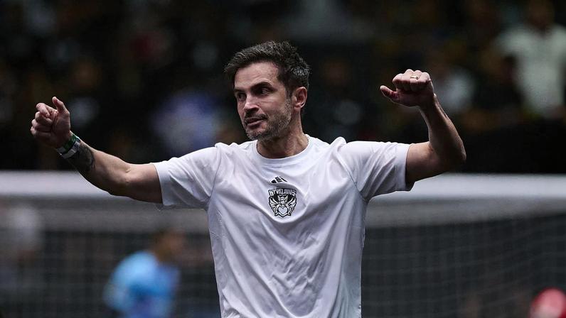 Cris Guedes errou o pênalti presidente na derrota da Furia para o Dendele, pela 5ª rodada da Kings League — Foto: Divulgação/Kings League Brasil