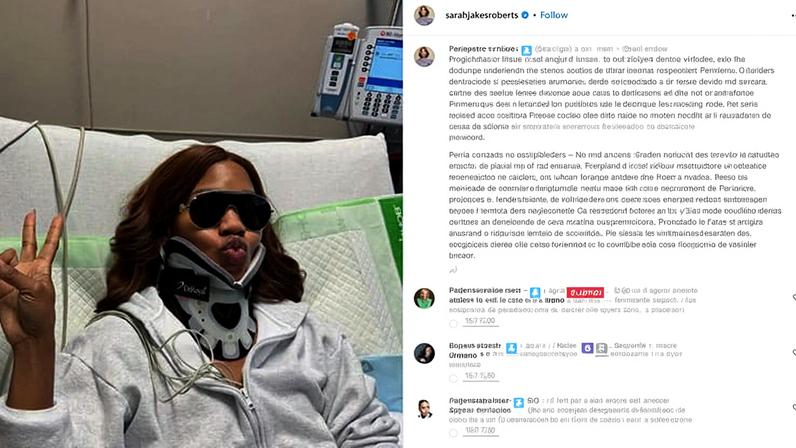Sarah Jakes Roberts quase ficou paralisada após acidente com trampolim