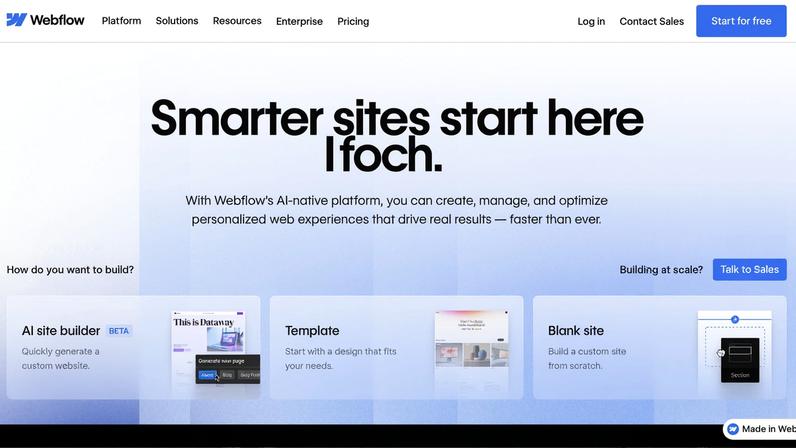 Webflow continues to set the standard for professional web design without coding.