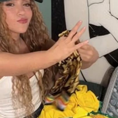 Shakira usa boné Choka Choka e posta vídeo com roupas brasileiras