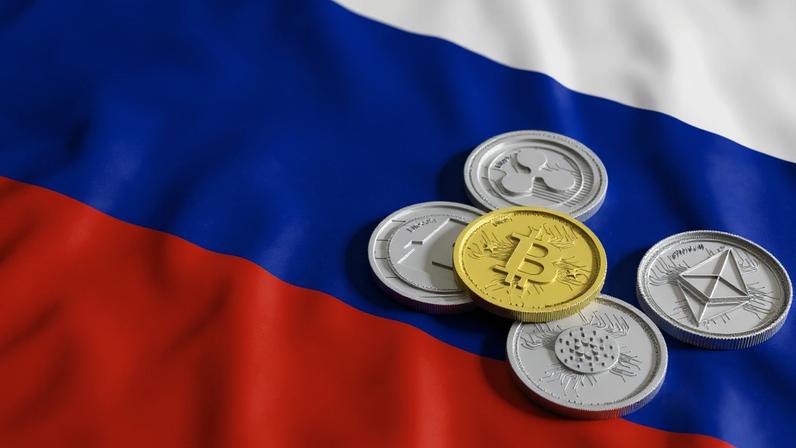Criptomoedas sob bandeira da Rússia