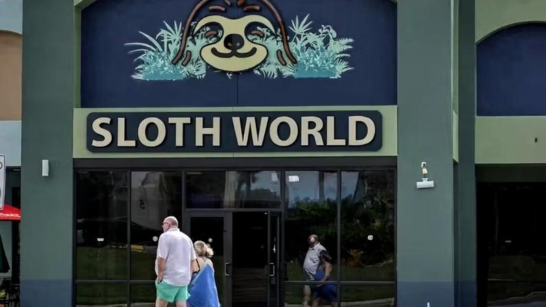 Fachada do que seria o Sloth World, ou Mundo das Preguiças, fechado pelas autoridades dos EUA