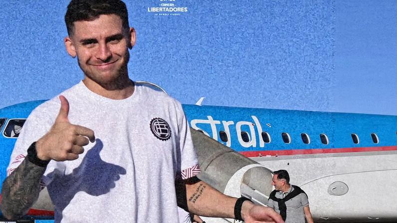 Lanús chega ao aeroporto de São José do Rio Preto para enfrentar o Mirassol — Foto: Reprodução/Lanús