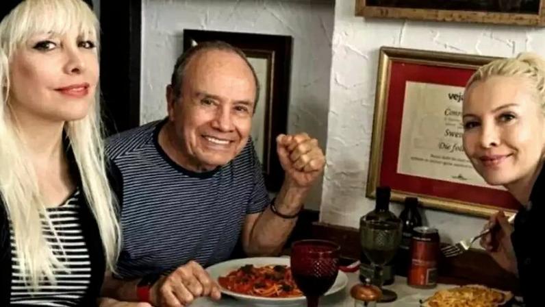 Stênio Garcia ao lado das filhas, Cássia e Gaya Piovesan