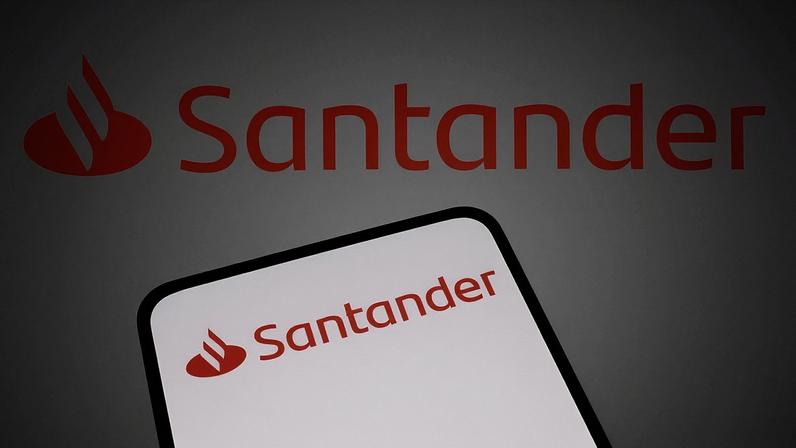 Logotipo do banco Santander em ilustração