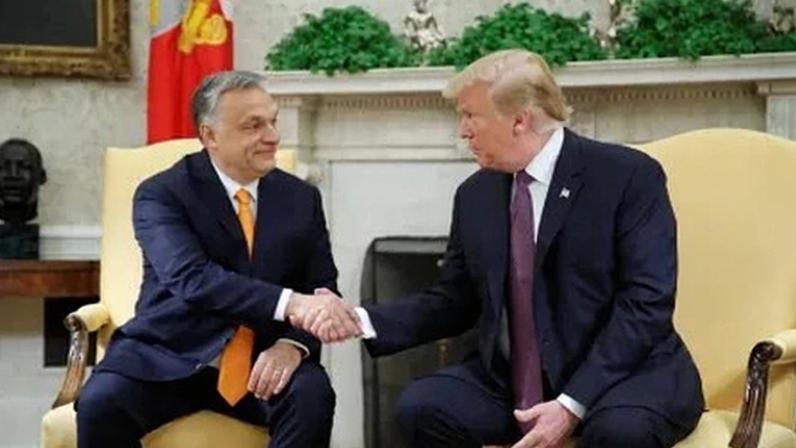 Trump com premiê húngaro Orbán em Washington