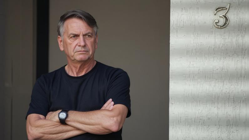 Ex-presidente Jair Bolsonaro em casa, em Brasília, durante prisão domiciliar determinada pelo STF
