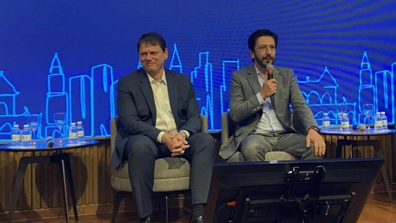 Nunes e Tarcísio anunciam Times Square de SP com 4 telões de LED