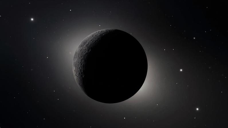 Sol é completamente eclipsado pela Lua durante sobrevoo da tripulação da missão da Nasa Artemis 2