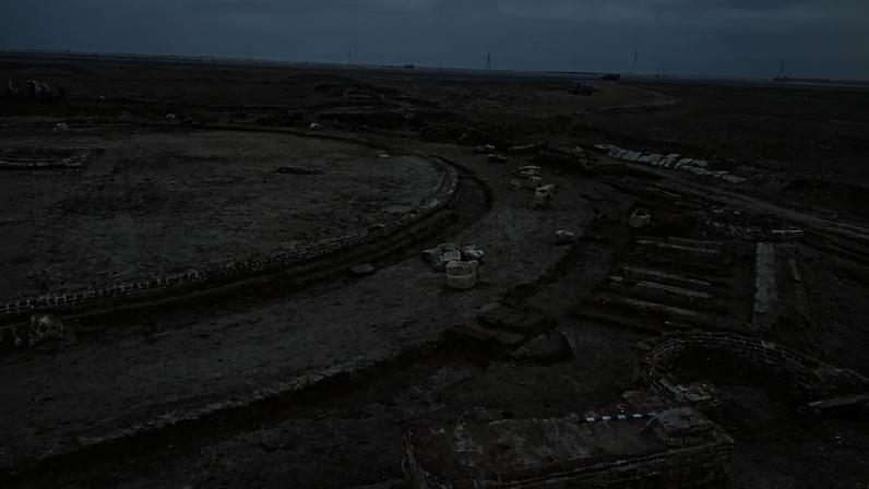 Ruins of 2nd century temple at Tell el-Farama, Egypt
