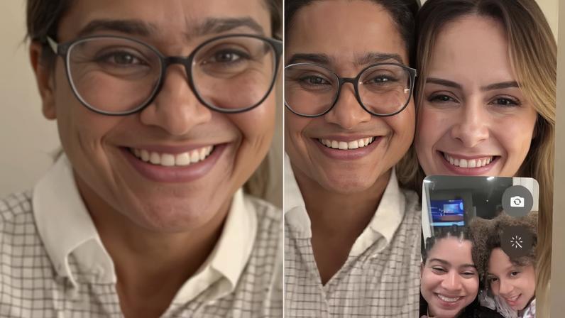 Ana Paula e Tia Milena conversaram com a irmã gêmea de Milena, Mile Moreira — Foto: Reprodução/Instagram
