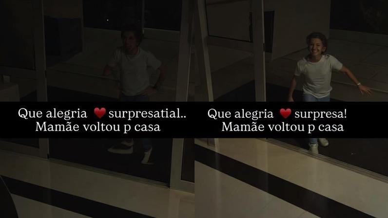 Ticiane Pinheiro encanta ao mostrar reação de filha ao reencontrá-la — Foto: reprodução/instagram