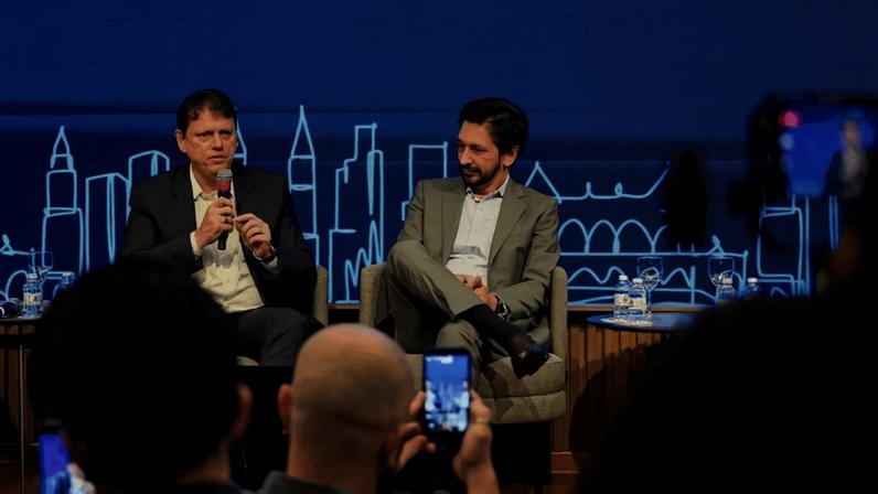 Tarcísio e Nunes lançam ‘Times Square paulistana’ como aposta de revitalização do centro de SP | Foto: Governo de SP