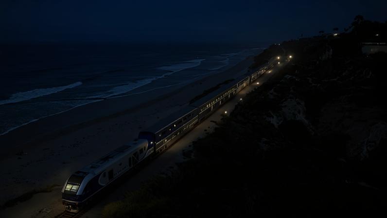 Pacific Surfliner é uma rota de trem na costa da Califórnia que conecta cidades-chave do estado, de norte a sul