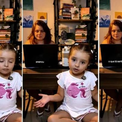 Menina apresenta a mãe psicóloga e conquista a internet