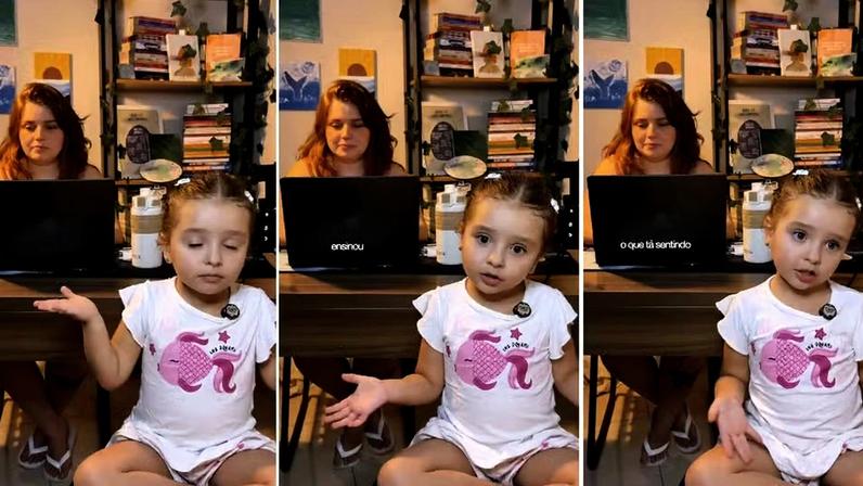A propaganda mais fofa do consultório da mãe, que é psicóloga, foi feita por Chloe, 4 anos — Foto: Reprodução/ Instagram