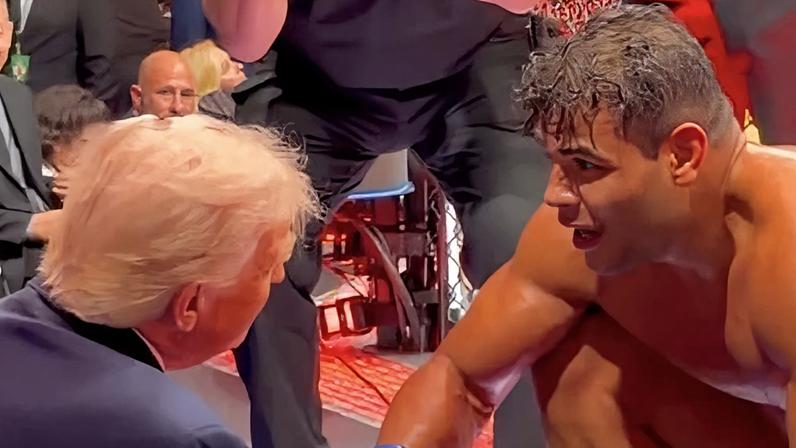 Borrachinha conversa com Donald Trump durante UFC 327