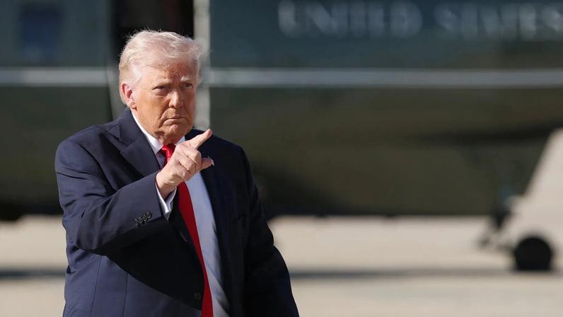 U.S. President Donald Trump walks to Air Force One on April 11, 2026 at Joint Base Andrews, Maryland.