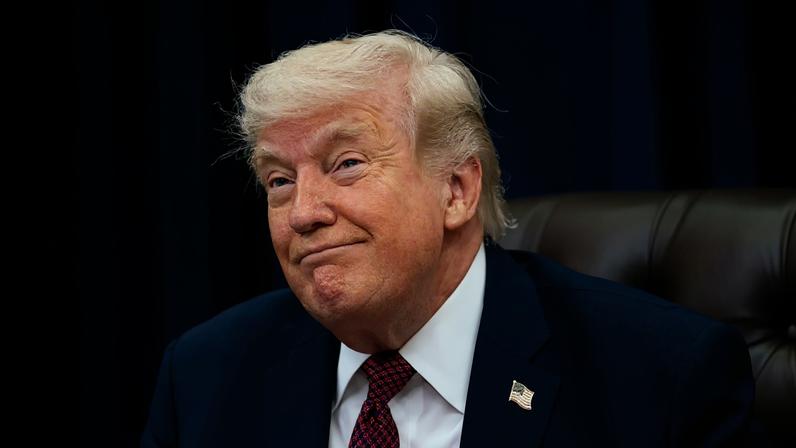 O presidente dos Estados Unidos, Donald Trump, em evento na Casa Branca no sábado (18) (Foto: ALLISON ROBBERT/EFE/EPA)