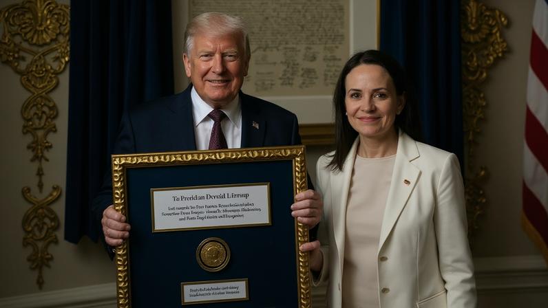 Trump recebe Prêmio Nobel da Paz de 'presente' de María Corina Machado