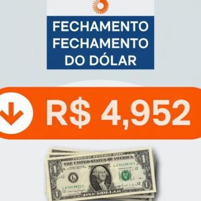 Dólar fecha em R$4,952 com queda de 4,48% no mês; Bitcoin avança 12%