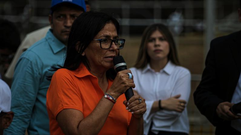 A ditadora interina da Venezuela, Delcy Rodríguez (Foto: Henry Chirinos/EFE)