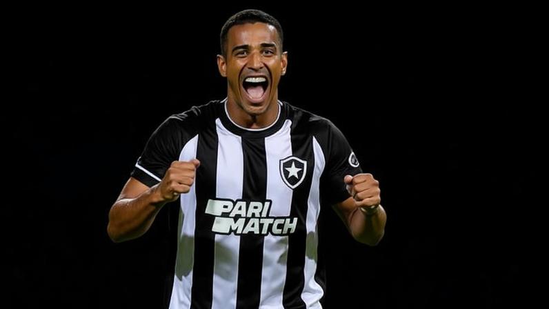 Victor Sá, na época no Botafogo, comemora gol sobre o Fluminense em jogo do Campeonato Carioca