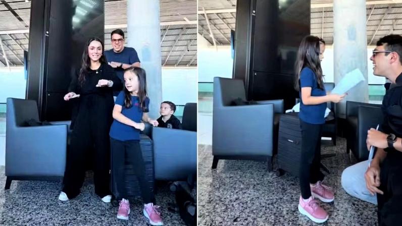 Pais surpreendem filha com viagem para a Disney e reação viraliza: 'Não quero ir' — Foto: Reprodução/Instagram