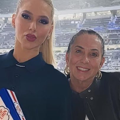 Virginia torce por Vini Jr. ao lado da mãe em estádio do Real Madrid