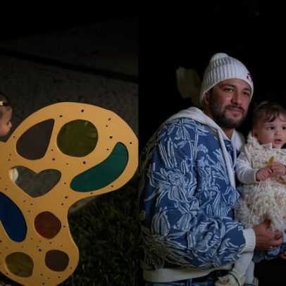 Helena, filha de Amanda Kimberlly e Neymar, usa asas de borboleta