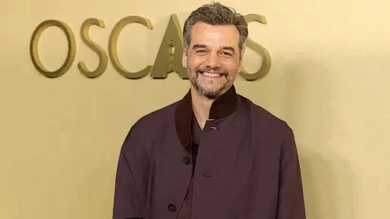 O ator brasileiro Wagner Moura durante o almoço que antecede o Oscar
