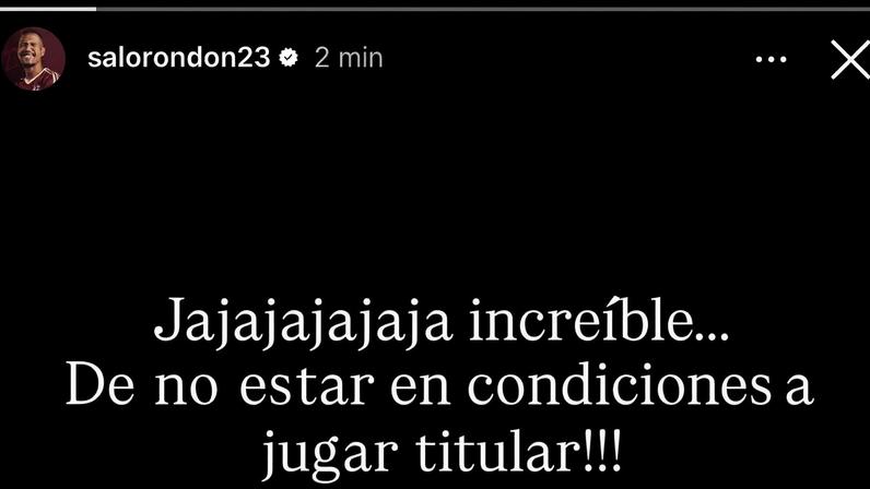 Indireta de Rondón para Savarino — Foto: Reprodução