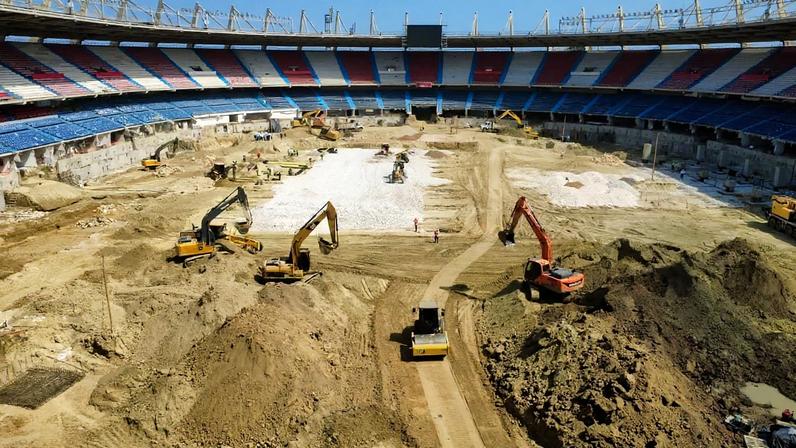 Estádio Metropolitano, do Junior Barranquilla, em reforma para a final da Sul-Americana — Foto: Governo de Barranquilla