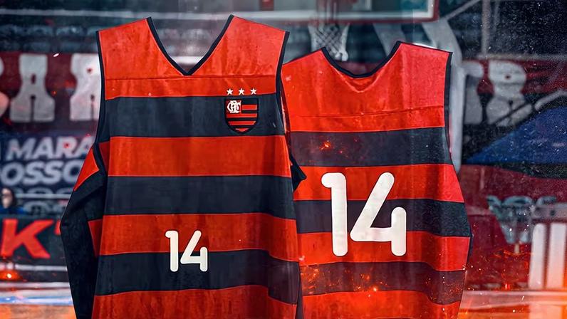Flamengo aposenta camisa 14 do basquete, em homenagem a Oscar Schmidt — Foto: Reprodução/Flamengo