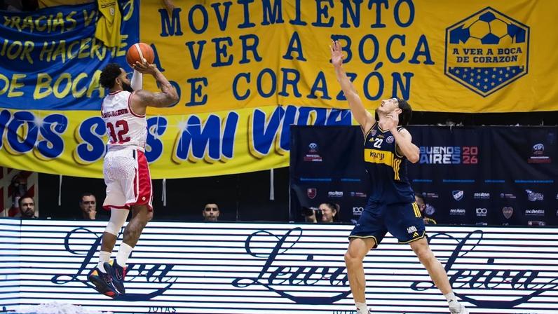 David Jackson em ação pelo Franca contra o Boca na final da BCLA 2025/2026 — Foto: FIBA