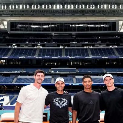 Bellingham e Courtois jogam tênis ao lado de Nadal e Sinner no Madrid Open