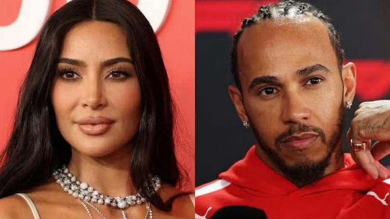 Kim Kardashian e Lewis Hamilton — Foto: Reuters