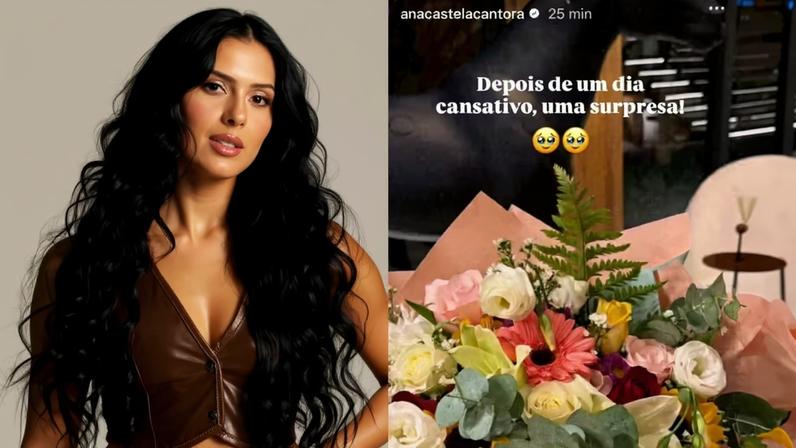 Ana Castela ganha buquê — Foto: Reprodução/Instagram