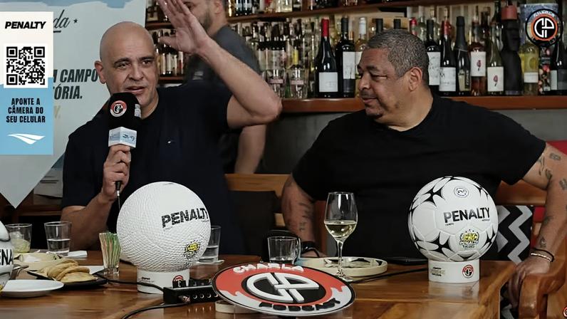 Marcos e Vampeta do Charla Podcast - Ex-goleiro lembra do jogo entre Palmeiras e Sport na Série B — Foto: Divulgação