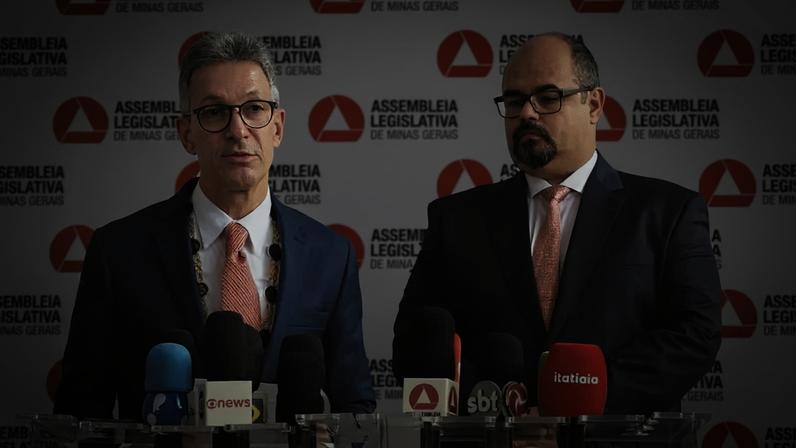 O governador de Minas Gerais, Romeu Zema, e o vice, Mateus Simões. Foto: Daniel Protzer/ALMG