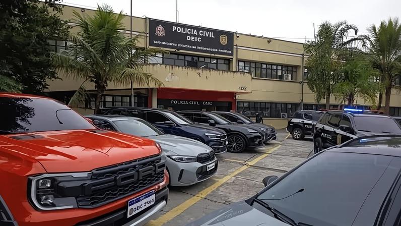 Foram apreendidos celulares, notebooks, seis veículos de luxo e um jet-ski.