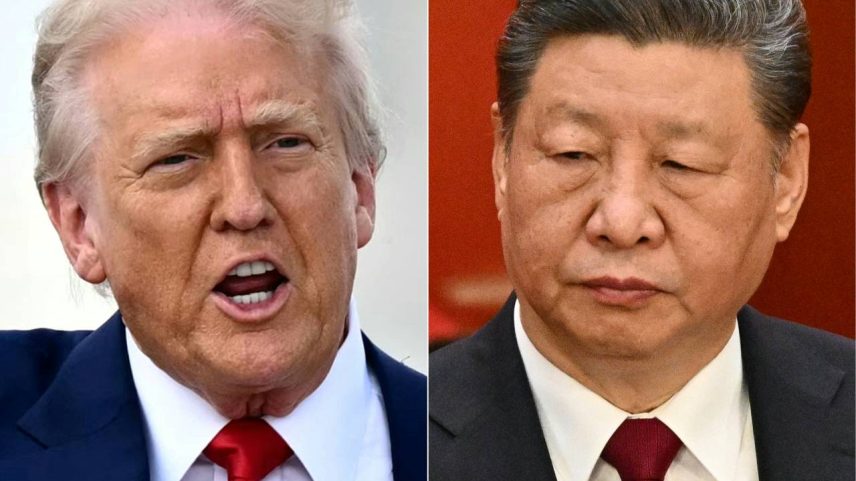 Donald Trump e Xi Jinping, presidentes dos EUA e da China, respectivamente (Mandel NGAN, Pedro Pardo/AFP)