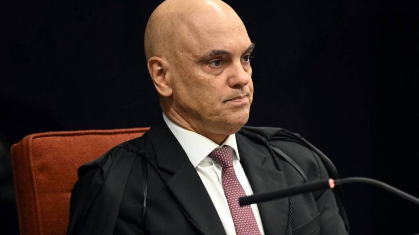 O ministro Alexandre de Moraes durante o julgamento da trama golpista no STF - 11/09/2025 - (Evaristo Sa/AFP)